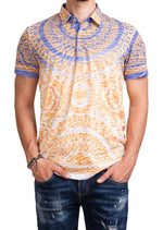 Blue Degraded Devore Roma Polo