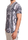 Black Gray Mosaic Border Tee