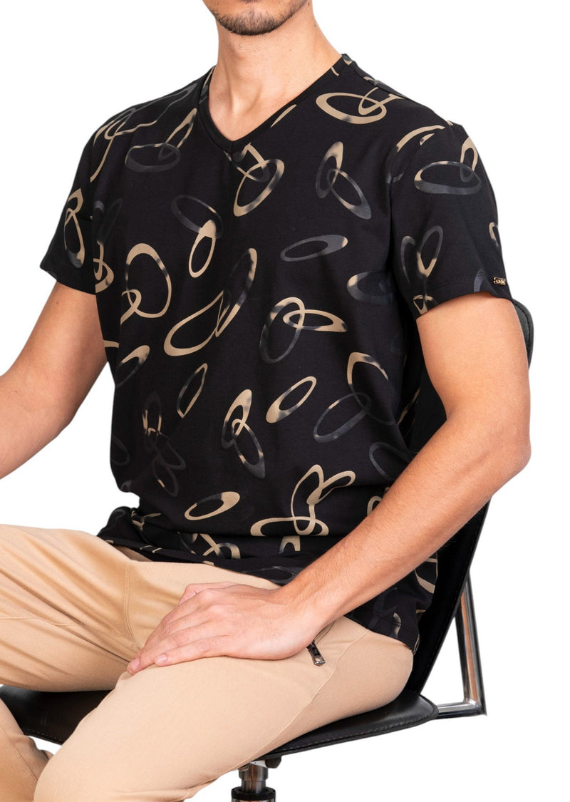 Black Gold Ring Print Tee