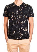 Black Gold Ring Print Tee