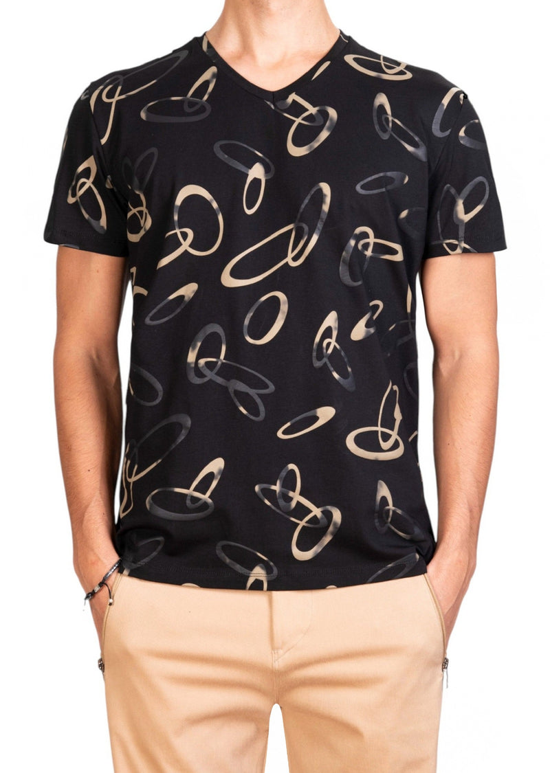Black Gold Ring Print Tee