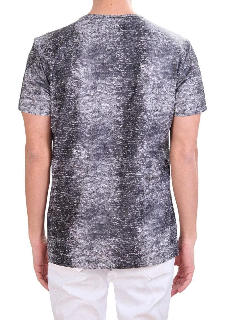 Black White Ash Print Tee