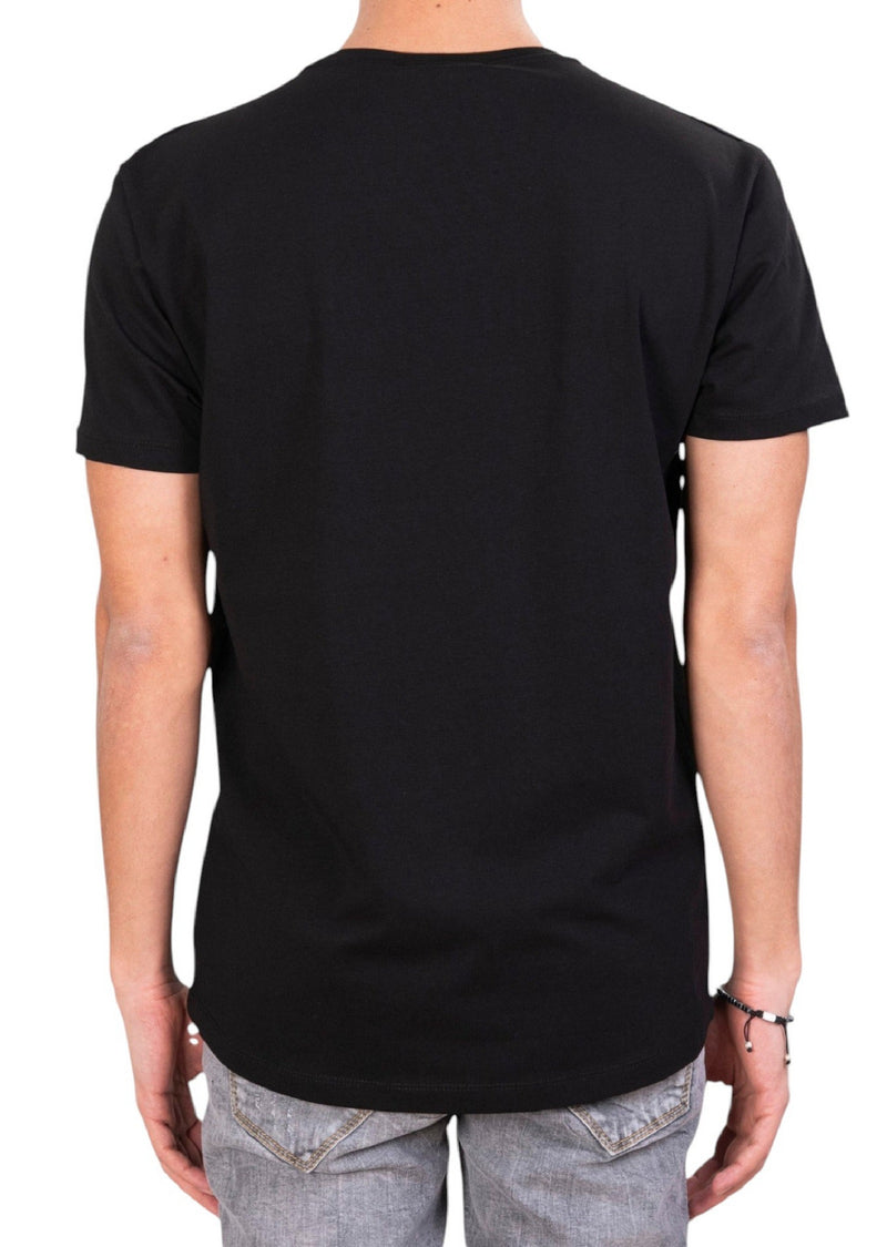 Black Pocket Stitches Knit Tee