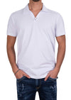 White Studded Johnny Collar Polo