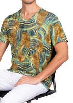 Beige Green Leopard Print Tee
