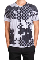 Black Gray Pixel Print Tee