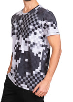 Black Gray Pixel Print Tee