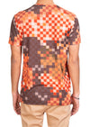 Orange Brown Pixel Print Tee