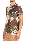 Green Brown Pixel Print Tee