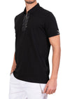 Black Coated Zipper Knit Polo