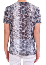 Black Snake Print Linen Tee