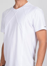 White Tonal Stitches Knit Tee