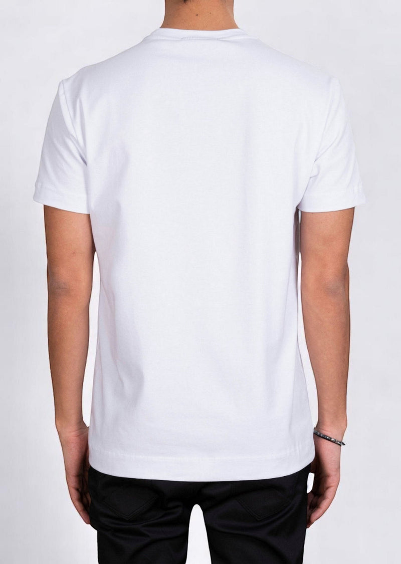 White Tonal Stitches Knit Tee