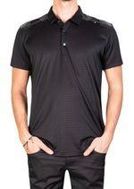 Black Jacquard Luxe Dot Polo