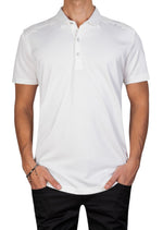 White Jacquard Luxe Dot Polo