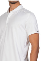 White Jacquard Luxe Dot Polo
