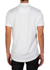 White Jacquard Luxe Dot Polo