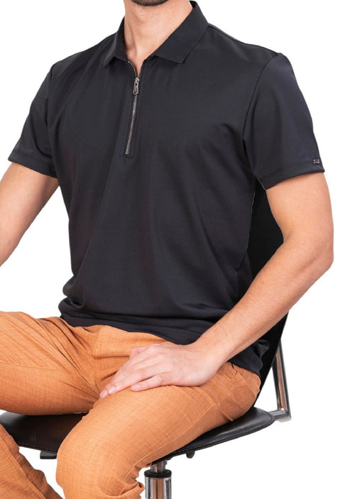 Black Zipper Perform Luxe Polo
