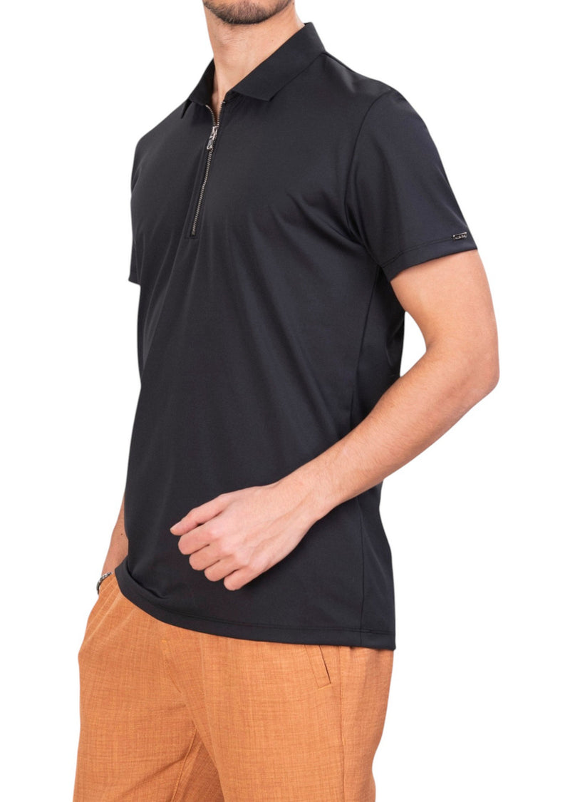 Black Zipper Perform Luxe Polo