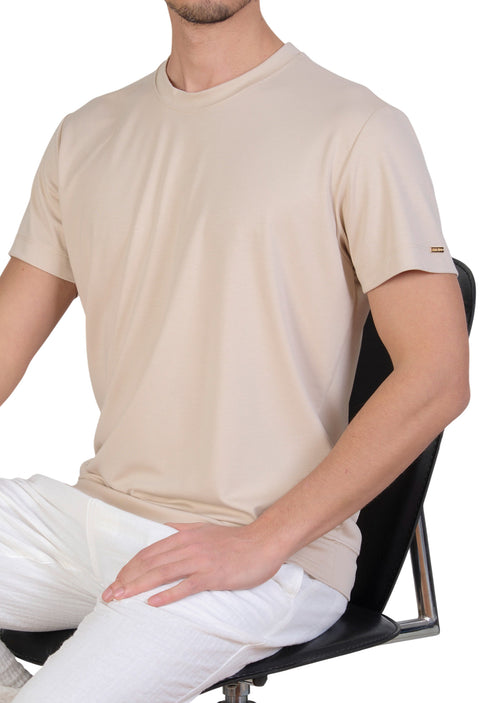 Beige Premium Interlock Knit Tee