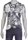 Gray Freestyle Art Tech Print Tee