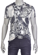 Gray Freestyle Art Tech Print Tee