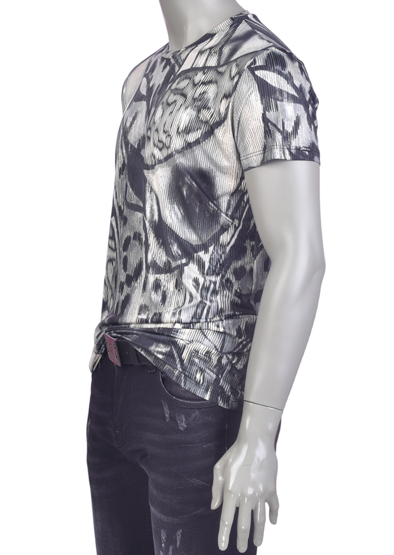 Gray Freestyle Art Tech Print Tee