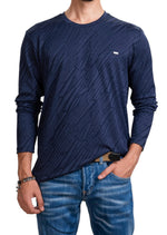 Navy Mirror Cut Knit Sweater