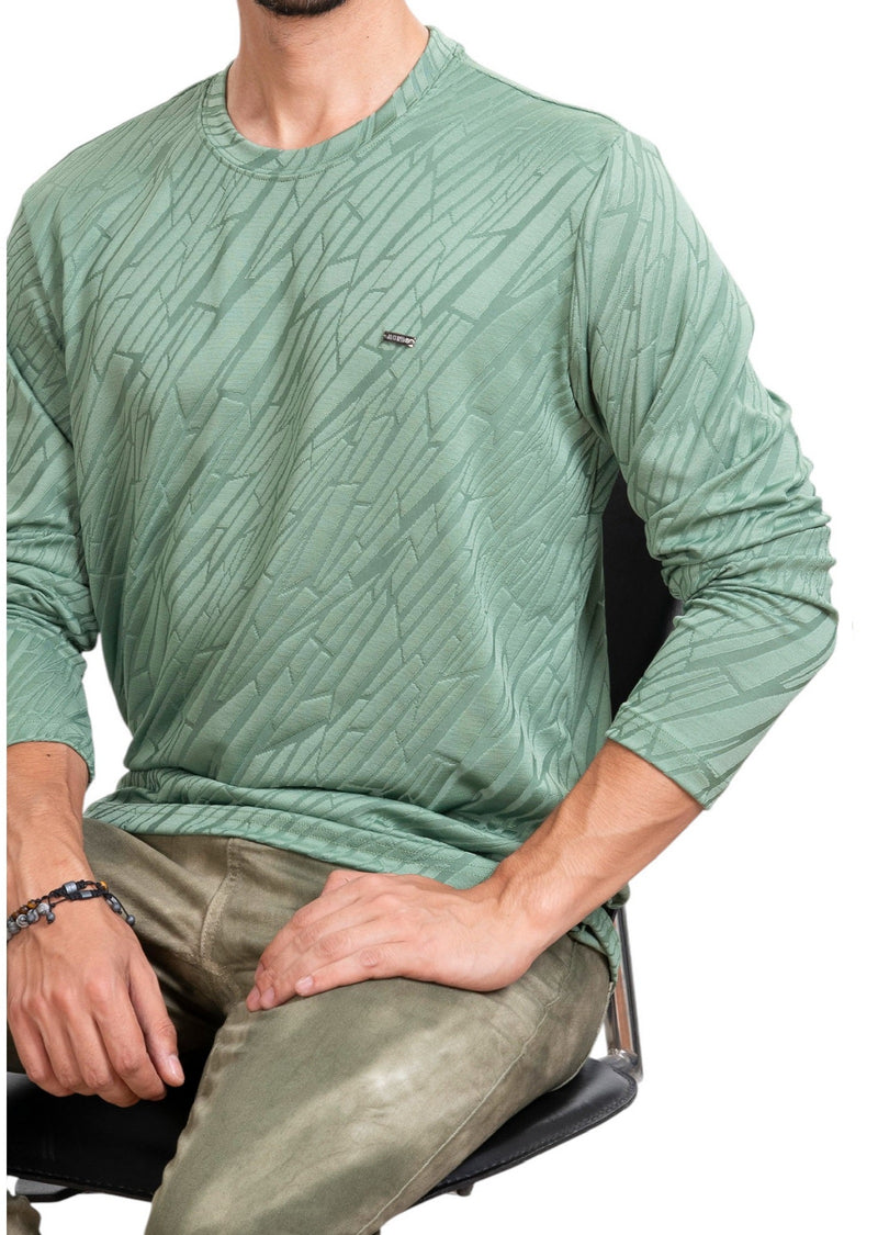 Green Mirror Cut Knit Sweater