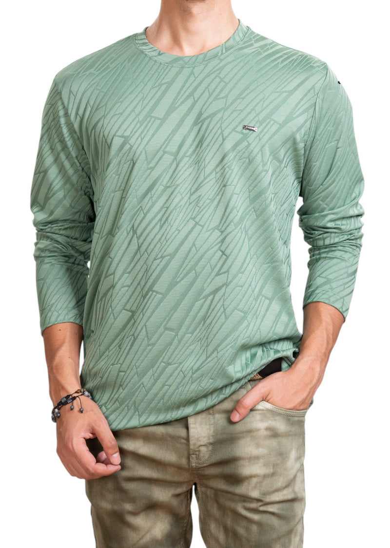 Green Mirror Cut Knit Sweater