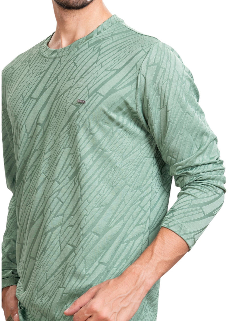 Green Mirror Cut Knit Sweater