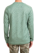 Green Mirror Cut Knit Sweater