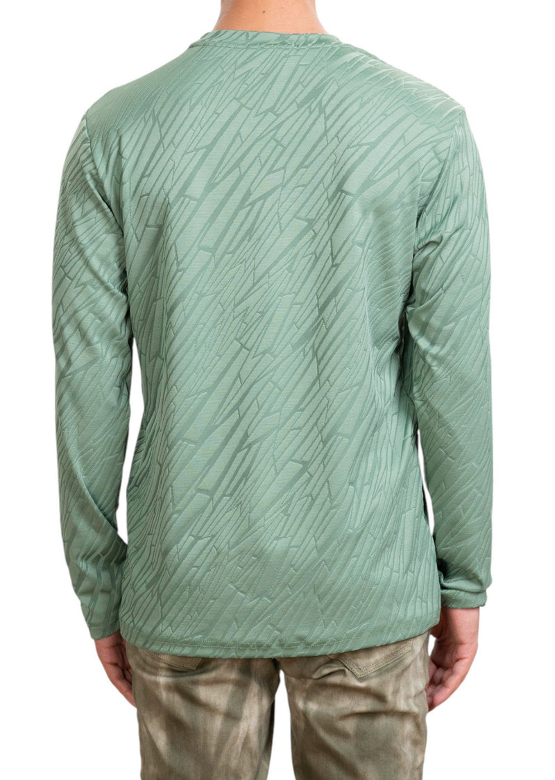 Green Mirror Cut Knit Sweater