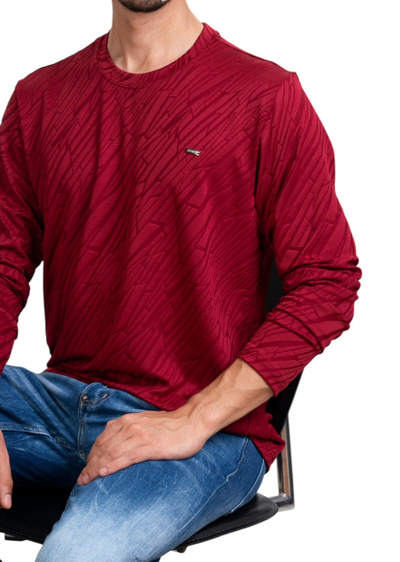 Burgundy Mirror Cut Knit Sweater