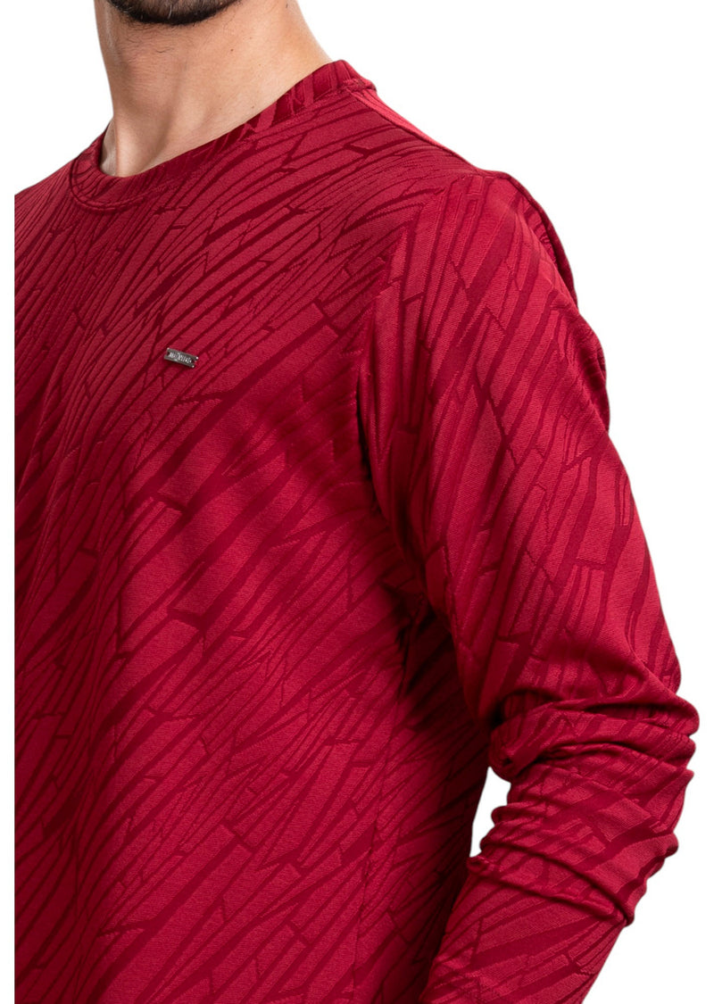 Burgundy Mirror Cut Knit Sweater