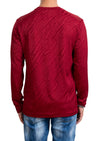 Burgundy Mirror Cut Knit Sweater