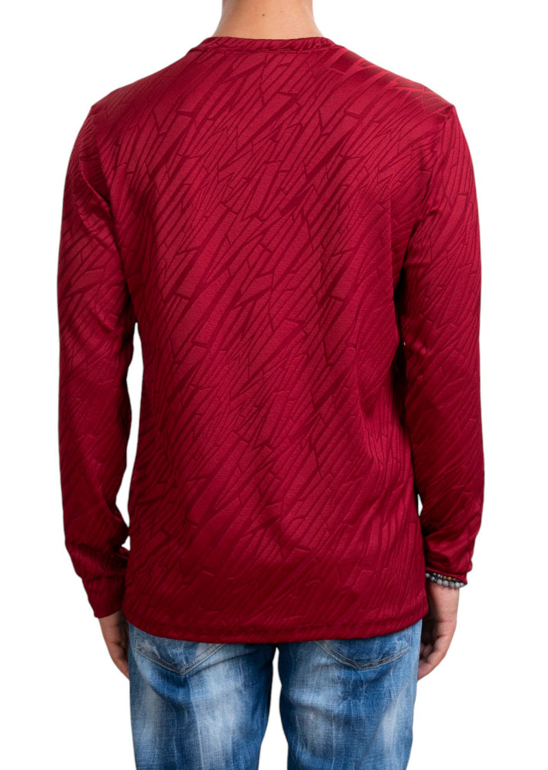 Burgundy Mirror Cut Knit Sweater