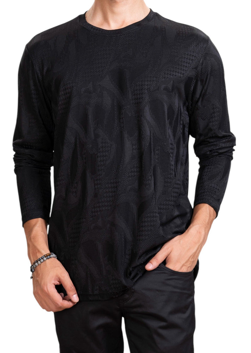 Black Houndstooth Knit Sweater