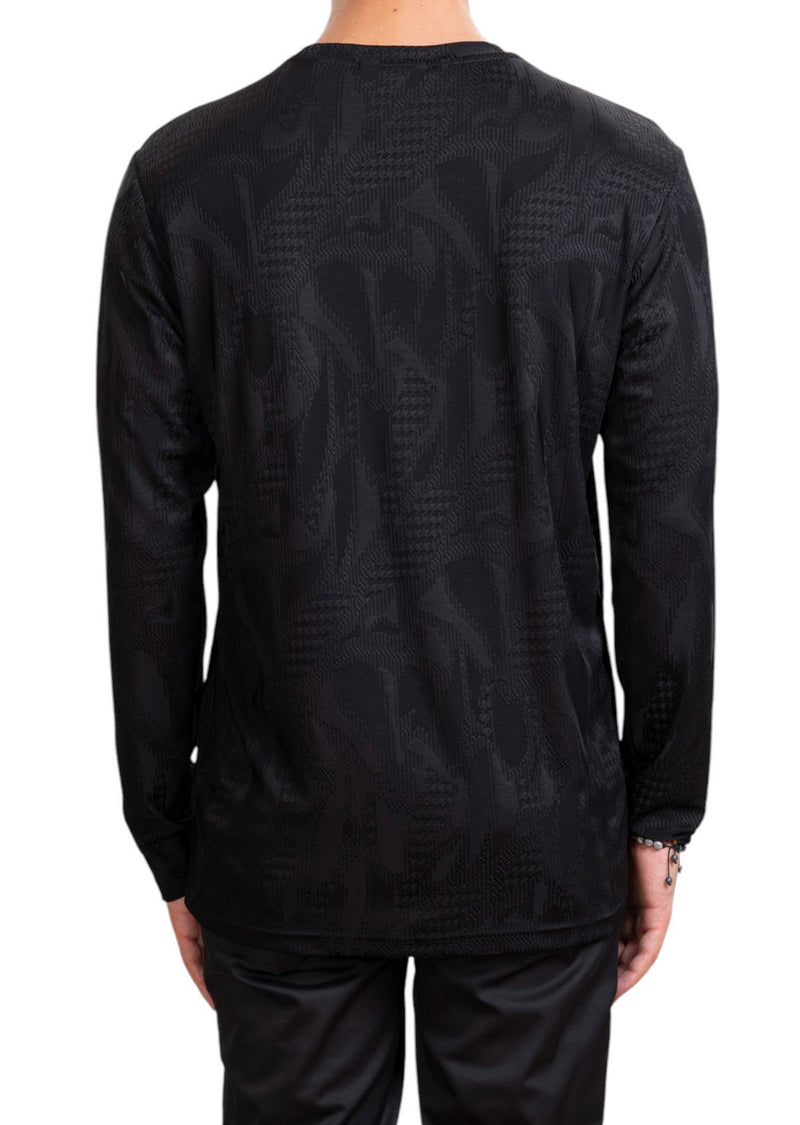 Black Houndstooth Knit Sweater