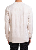 Beige Houndstooth Knit Sweater