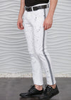 White Houndstooth Paint Jeans