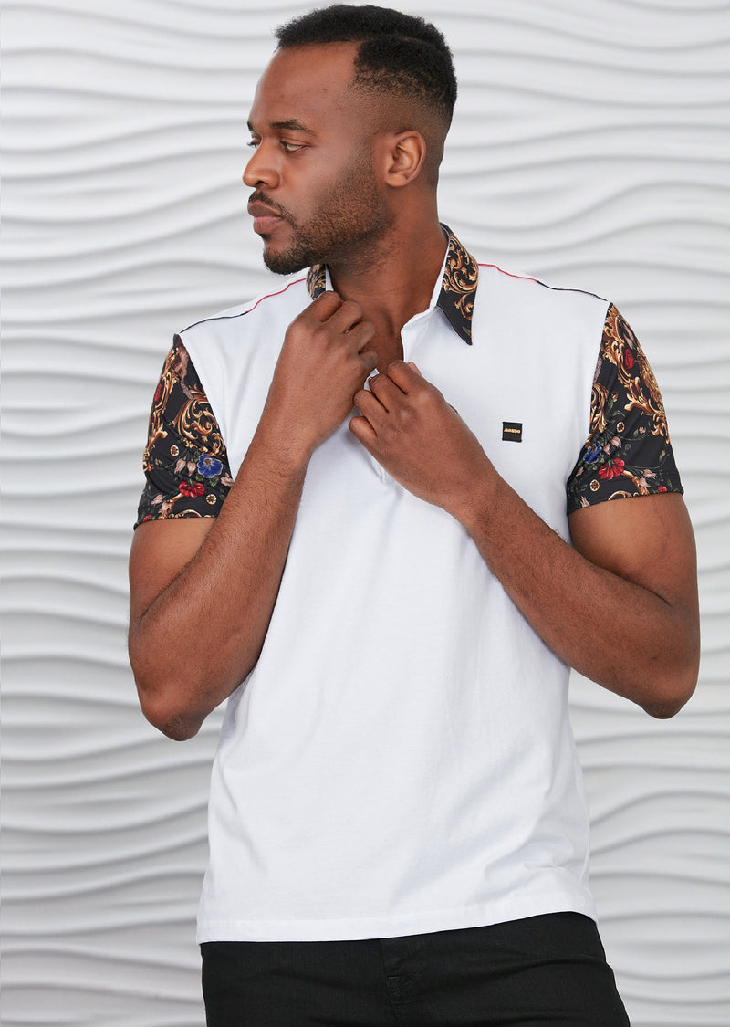 White "The Lion" Print Polo