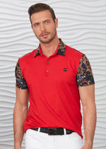 Red "The Lion" Print Polo