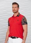 Red "The Lion" Print Polo