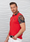 Red "The Lion" Print Polo