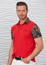 Red "The Lion" Print Polo