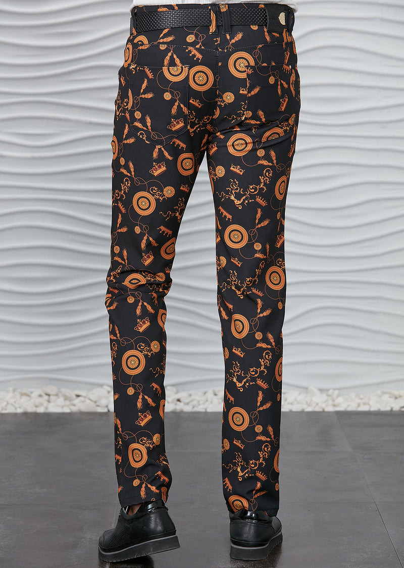 Black Gold "Crown" Print Pants