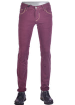 Burgundy Stretch Straight Fit Jeans