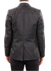 Black Waxed Zipper Blazer