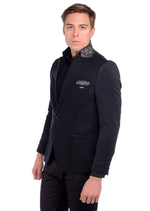 Black Scuba Knit Casual Blazer